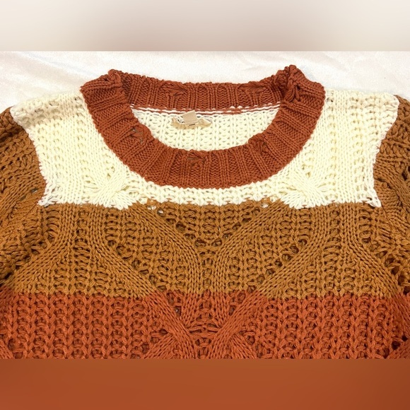Hem & Thread Striped Multicolor Women's Fall Autumn Cozy Sweater Size Large - Picture 5 of 16